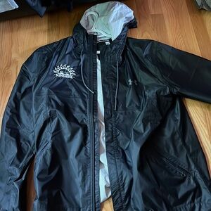 Black Under Armour Zip-Up Rain Coat
